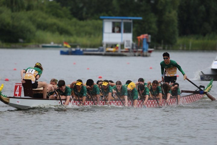 The Australian crew sprinting at the World Championships in Germany