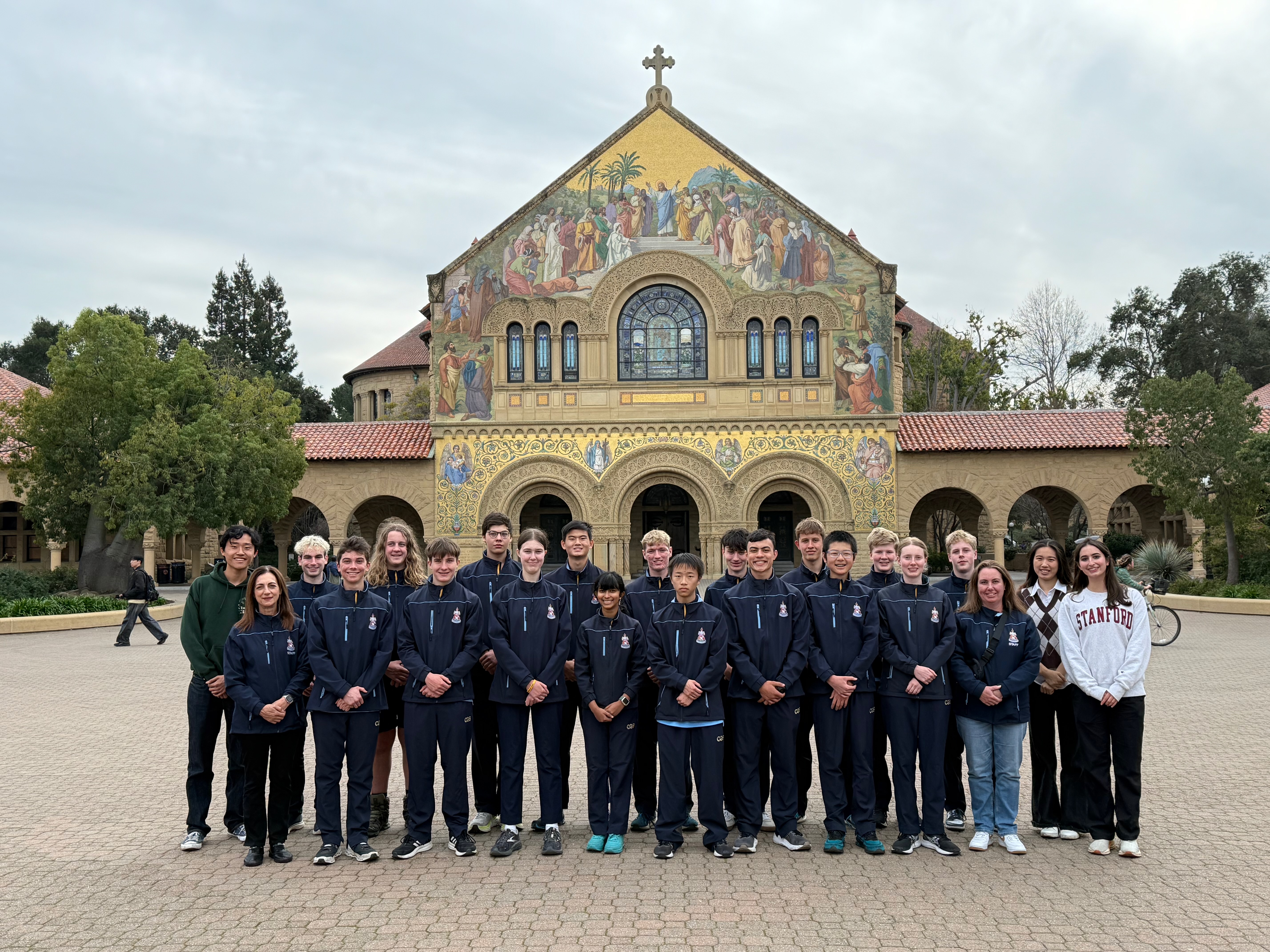 Group photo outside Stanford Memorial Church