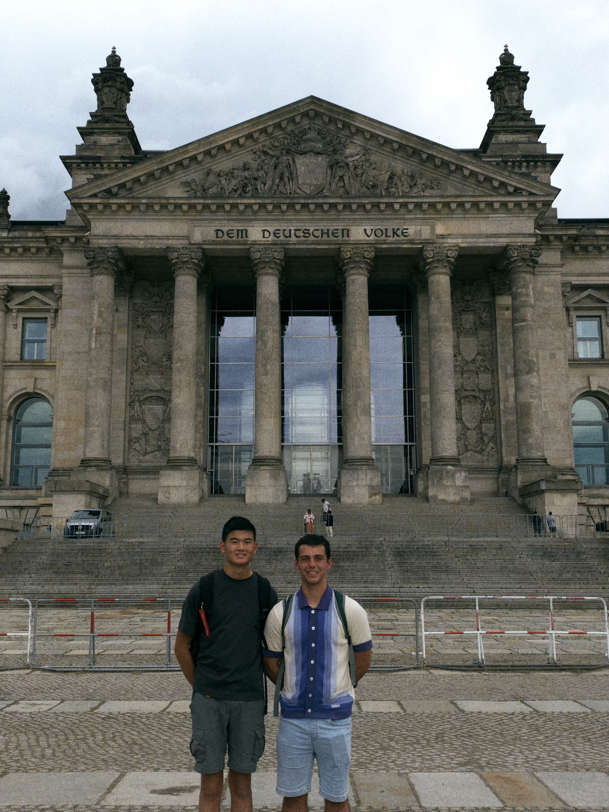 Jun and a friend in front of the Reichstag in Berlin